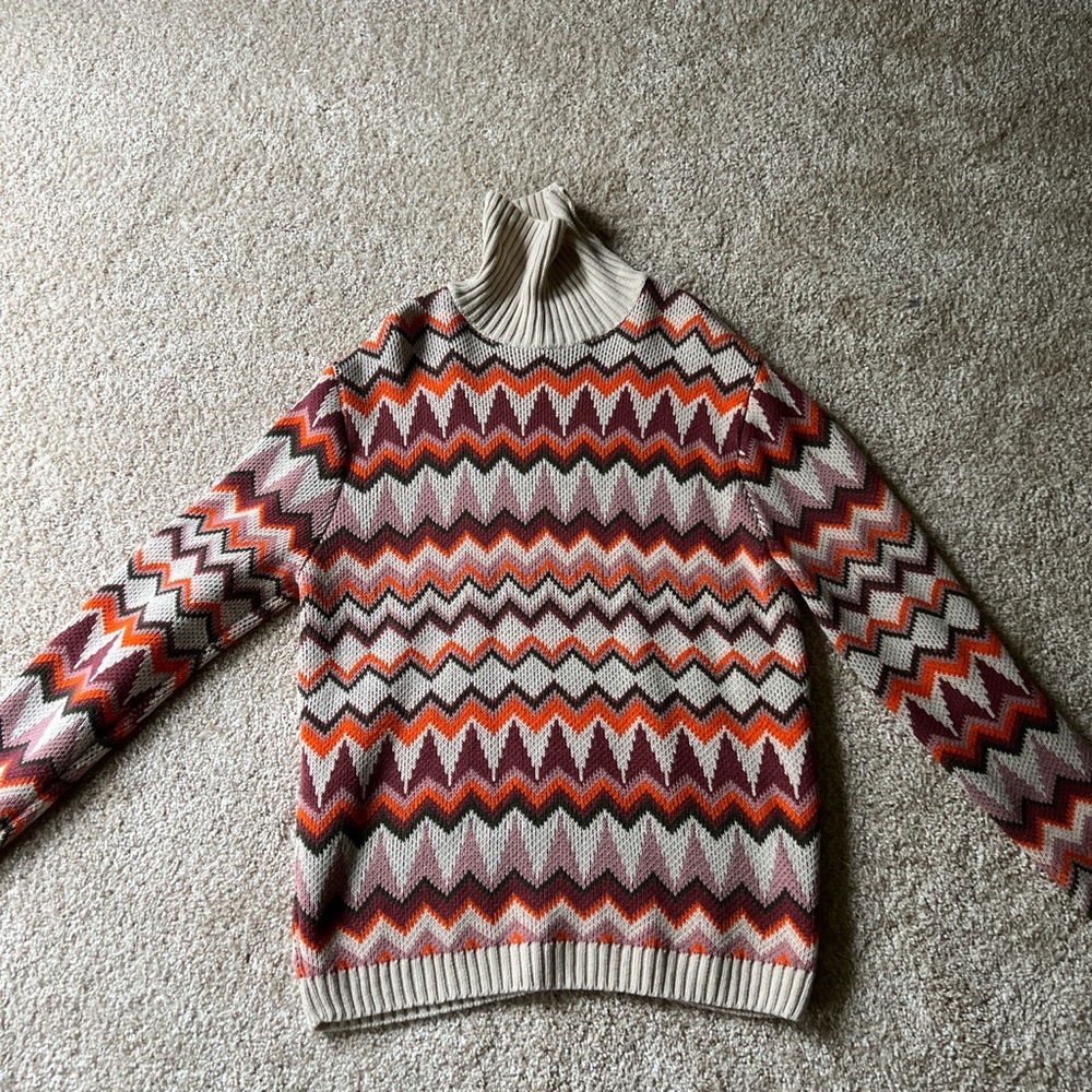 Asos knitted multicolor turtleneck sweater